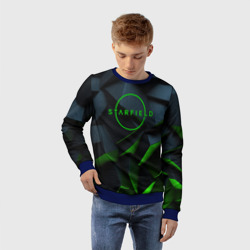 Детский свитшот 3D Starfield black green logo - фото 2