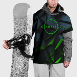 Накидка на куртку 3D Starfield black green logo