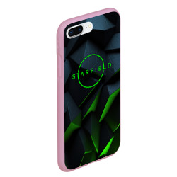 Чехол для iPhone 7Plus/8 Plus матовый Starfield black green logo - фото 2