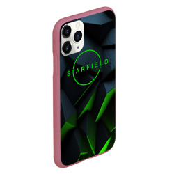 Чехол для iPhone 11 Pro матовый Starfield black green logo - фото 2