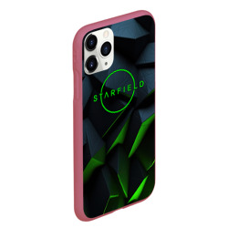 Чехол для iPhone 11 Pro Max матовый Starfield black green logo - фото 2