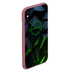 Чехол для iPhone XS Max матовый Starfield black green logo - фото 2