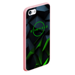 Чехол для iPhone 5/5S матовый Starfield black green logo - фото 2
