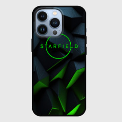 Чехол для iPhone 13 Pro Starfield black green logo