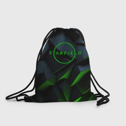 Рюкзак-мешок 3D Starfield black green logo