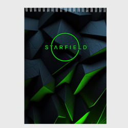 Скетчбук Starfield black green logo