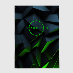 Постер Starfield black green logo