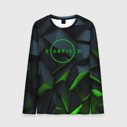 Мужской лонгслив 3D Starfield black green logo
