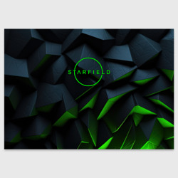 Поздравительная открытка Starfield black green logo