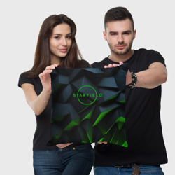 Подушка 3D Starfield black green logo - фото 2