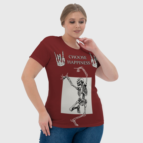 Женская футболка 3D Choose happiness, цвет 3D печать - фото 6