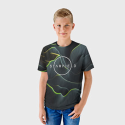 Детская футболка 3D Starfield logo green texture - фото 2