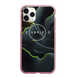 Чехол для iPhone 11 Pro матовый Starfield logo green texture