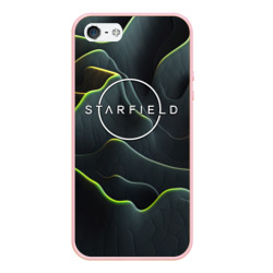 Чехол для iPhone 5/5S матовый Starfield logo green texture