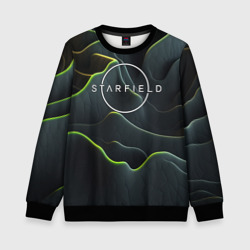 Детский свитшот 3D Starfield logo green texture