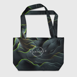 Пляжная сумка 3D Starfield logo green texture