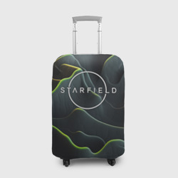 Чехол для чемодана 3D Starfield logo green texture