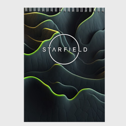 Скетчбук Starfield logo green texture