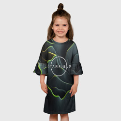 Детское платье 3D Starfield logo green texture - фото 2