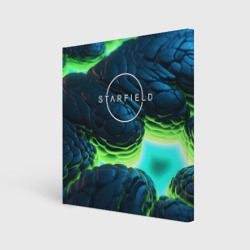 Холст квадратный Starfield blue green logo