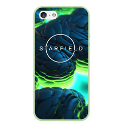 Чехол для iPhone 5/5S матовый Starfield blue green logo