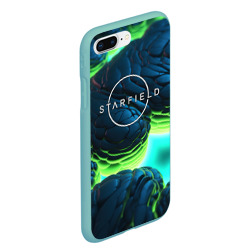 Чехол для iPhone 7Plus/8 Plus матовый Starfield blue green logo - фото 2