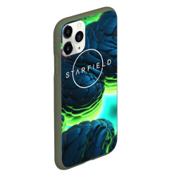 Чехол для iPhone 11 Pro матовый Starfield blue green logo - фото 2