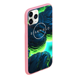 Чехол для iPhone 11 Pro Max матовый Starfield blue green logo - фото 2