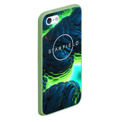 Чехол для iPhone 5/5S матовый Starfield blue green logo - фото 2