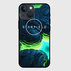Чехол для iPhone 13 mini Starfield blue green logo