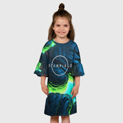 Детское платье 3D Starfield blue green logo - фото 2