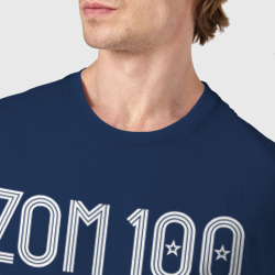 Футболка с принтом Zom 100 blotd logo для женщины, вид на модели спереди №4. Цвет основы: темно-синий