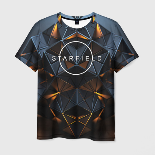 Мужская футболка с принтом Starfield space texture, вид спереди №1