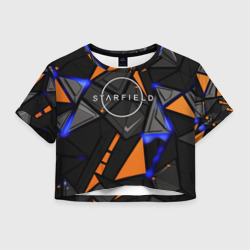 Женская футболка Crop-top 3D Starfield logo abstract