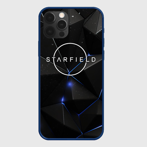Чехол для iPhone 12 Pro с принтом Starfield black stars, вид спереди #2