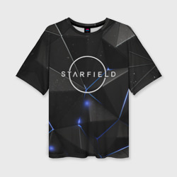 Женская футболка oversize 3D Starfield black stars