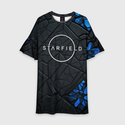 Детское платье 3D Starfield logo black blue style