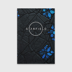 Обложка для паспорта матовая кожа Starfield logo black blue style