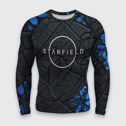 Мужской рашгард 3D Starfield logo black blue style