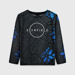 Детский лонгслив 3D Starfield logo black blue style