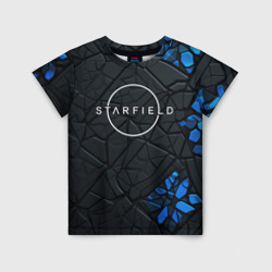 Детская футболка 3D Starfield logo black blue style