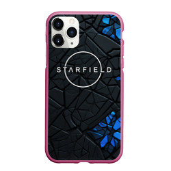 Чехол для iPhone 11 Pro матовый Starfield logo black blue style