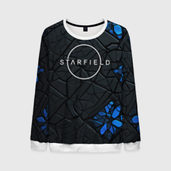 Мужской свитшот 3D Starfield logo black blue style