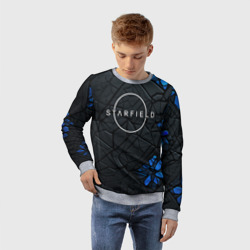 Детский свитшот 3D Starfield logo black blue style - фото 2