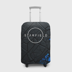 Чехол для чемодана 3D Starfield logo black blue style