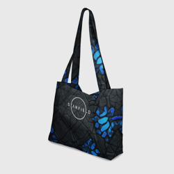 Пляжная сумка 3D Starfield logo black blue style - фото 2