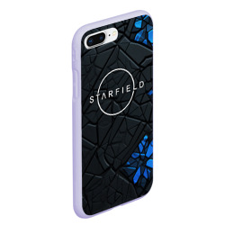 Чехол для iPhone 7Plus/8 Plus матовый Starfield logo black blue style - фото 2