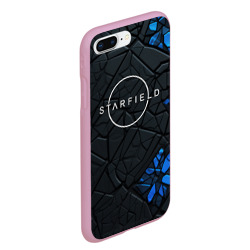 Чехол для iPhone 7Plus/8 Plus матовый Starfield logo black blue style - фото 2