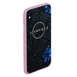 Чехол для iPhone XS Max матовый Starfield logo black blue style - фото 2