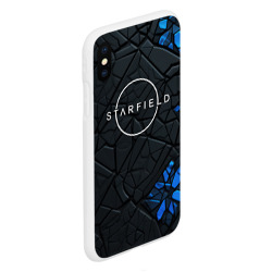 Чехол для iPhone XS Max матовый Starfield logo black blue style - фото 2